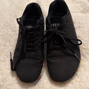 NOBULL Black Knit Trainers with Multicolor Speckled Soles